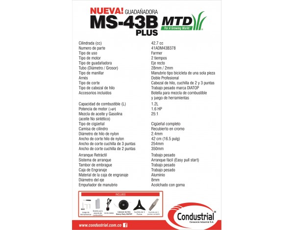 GUADAÑADORA A GASOLINA MTD...