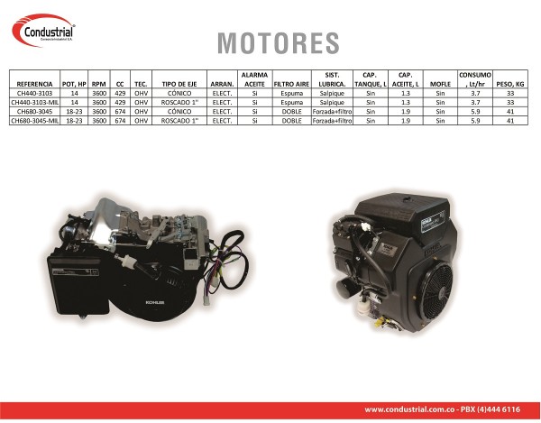 MOTOR A GASOLINA  - KOHLER - CH680-3045
