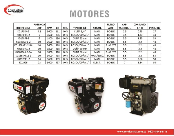 MOTOR DIESEL - ECOHORSE - KD186FAS-2-BA