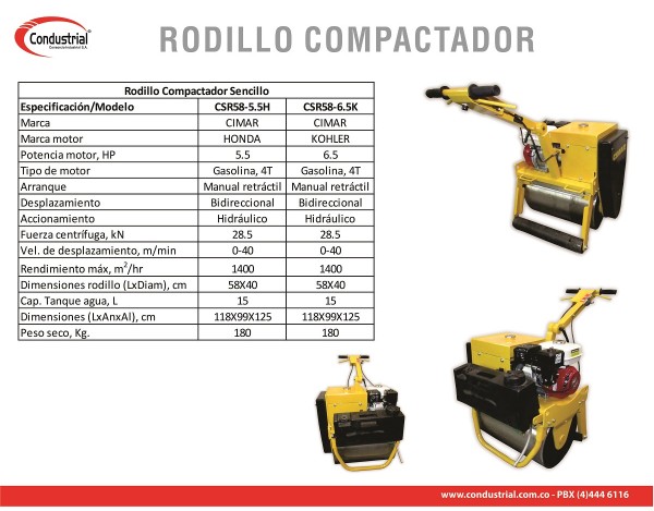 RODILLO VIBROCOMPACTADOR CSR58-6.5K