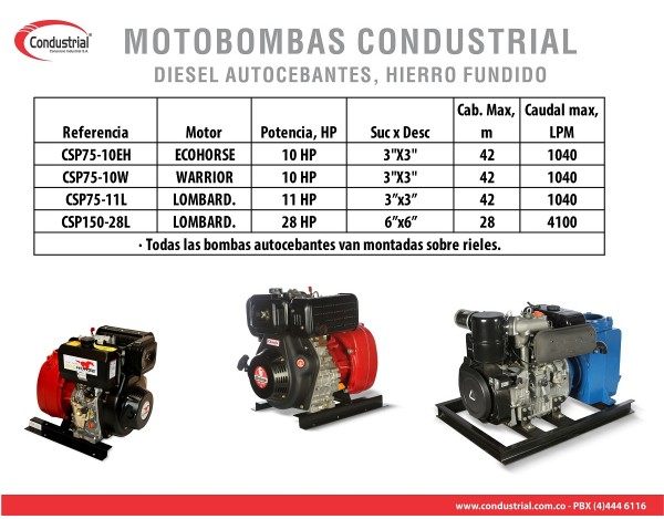 MOTOBOMBA DIESEL AUTOCEBANTE - CONDUSTRIAL - CSP75-11L