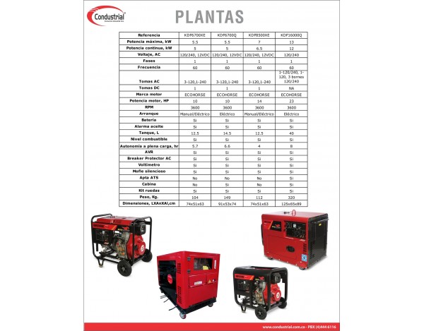 PLANTA ELECTRICA DIESEL - ECOHORSE - KDF6700XE