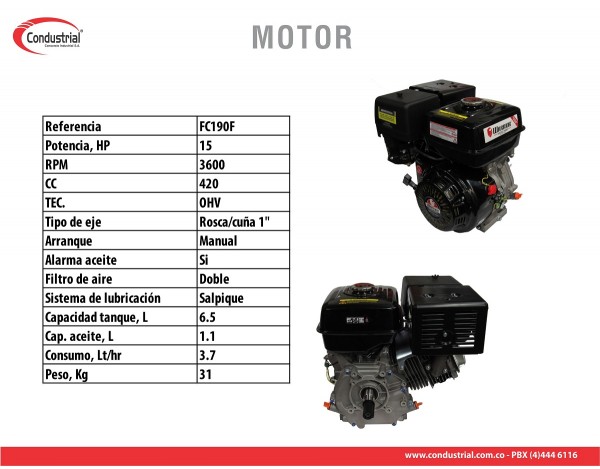 MOTOR A GASOLINA WARRIOR FC190F