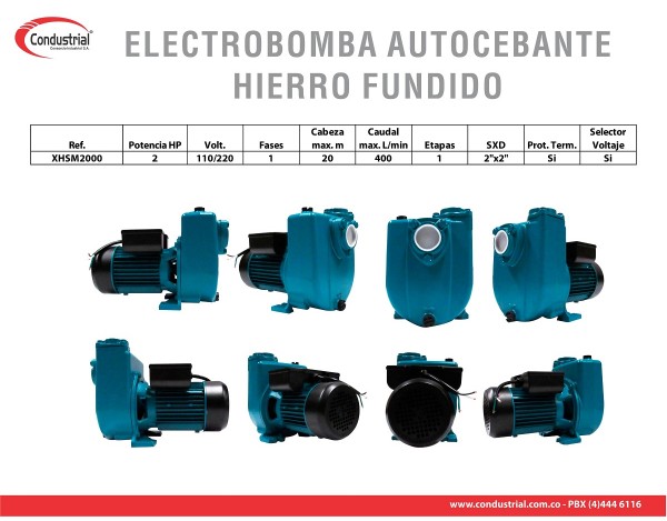 ELECTROBOMBA AUTOCEBANTE EN HIERRO FUNDIDO XHSM2000